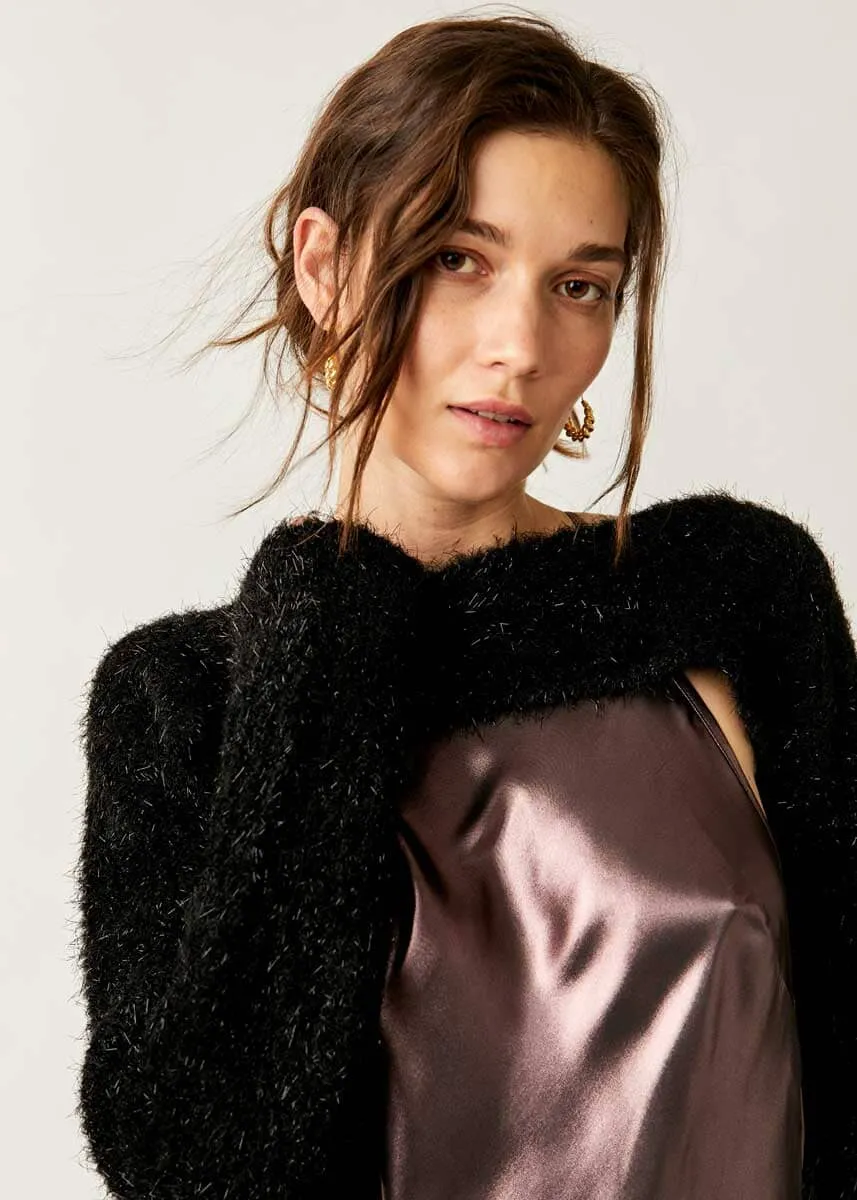 Black Shimmer Bolero Sweater.