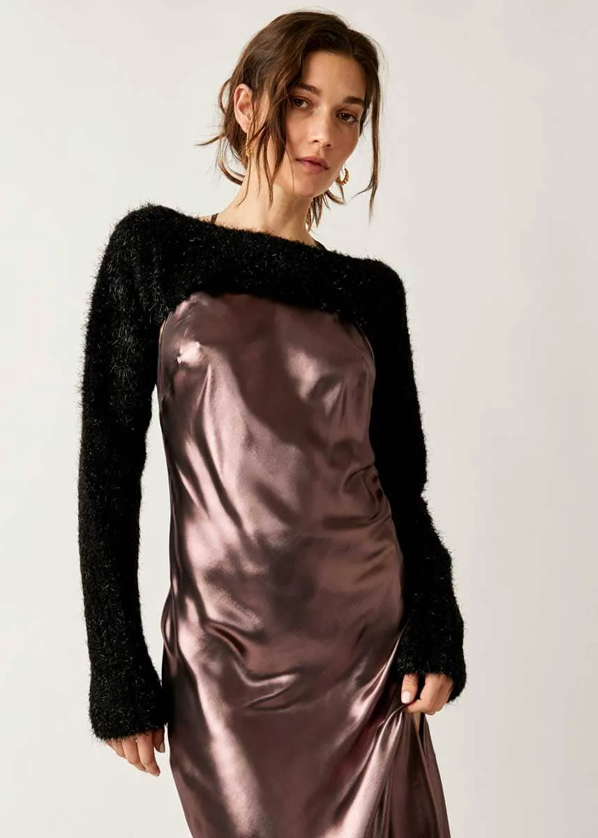 Black Shimmer Bolero Sweater.