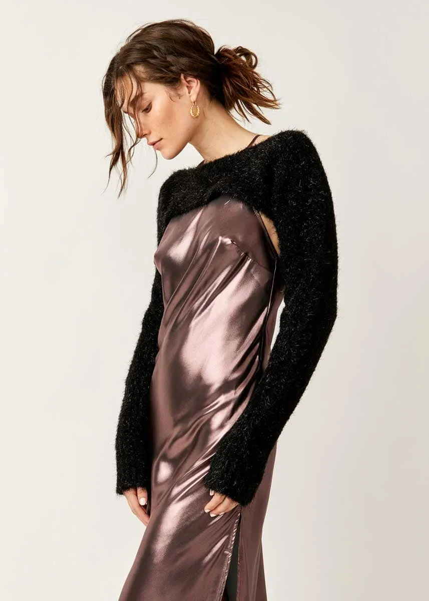 Black Shimmer Bolero Sweater.