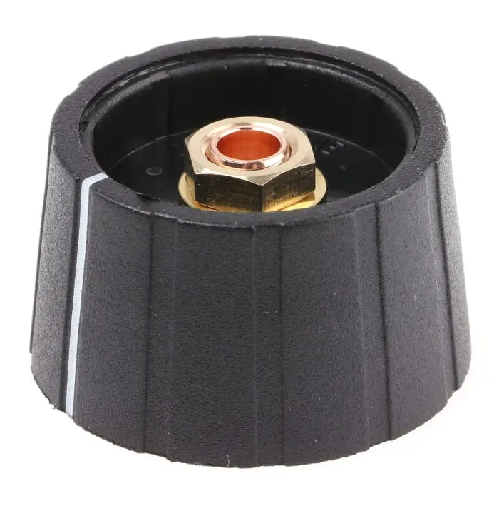 Sifam 29.5mm Black Potentiometer Knob for 6mm Shaft Splined, S291 006BK