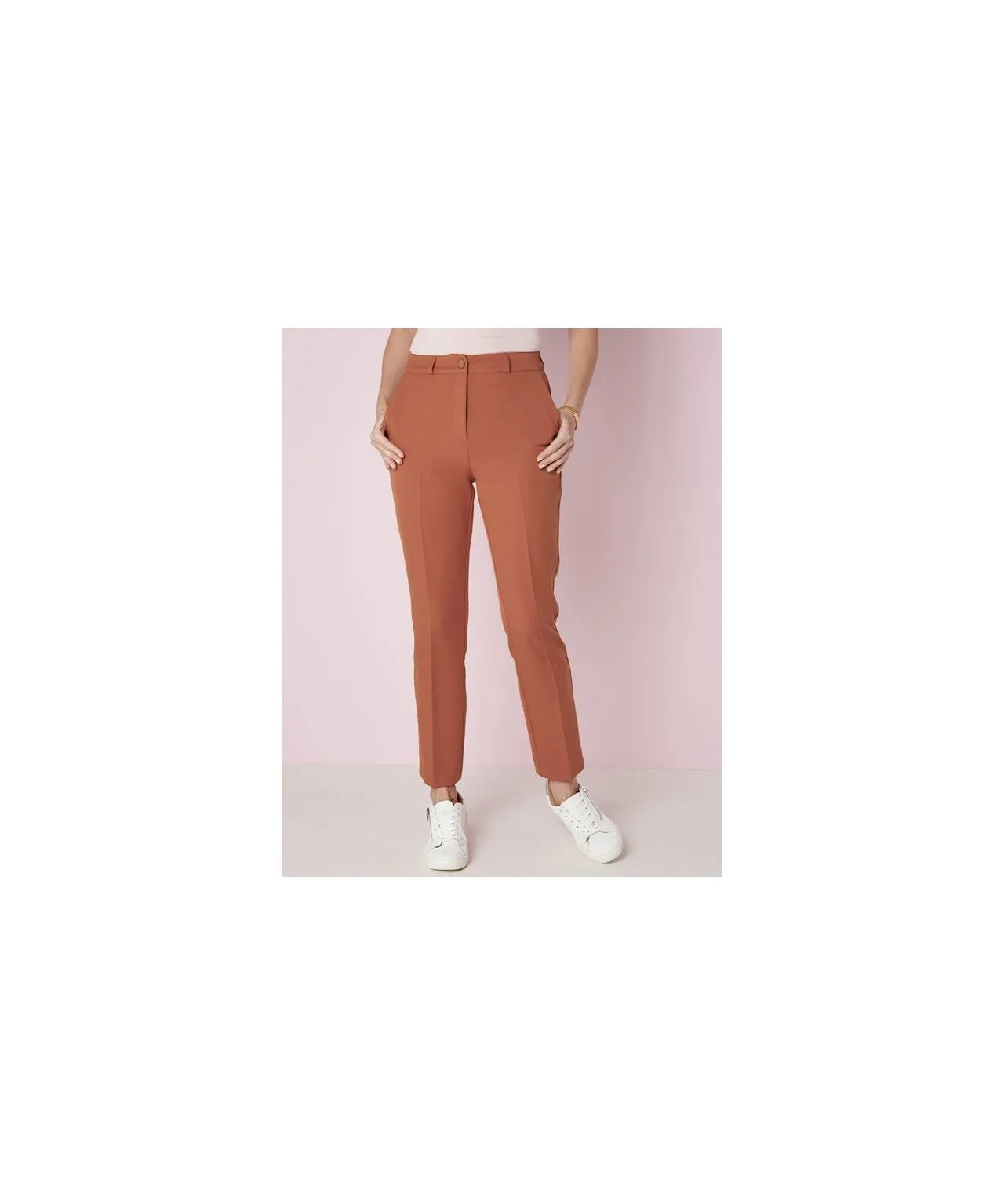 slim fit cropped trousers