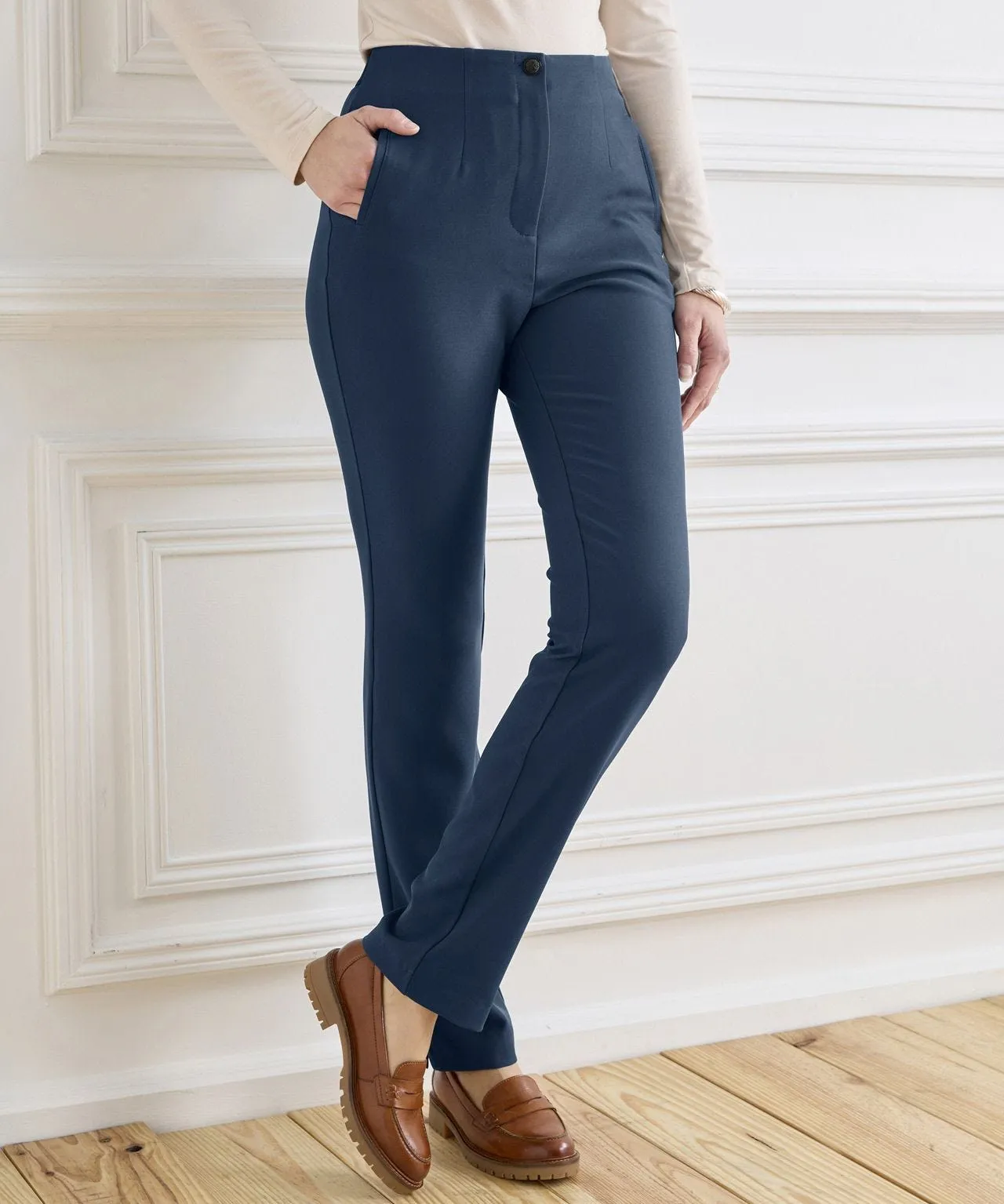 slim tummy-control trousers