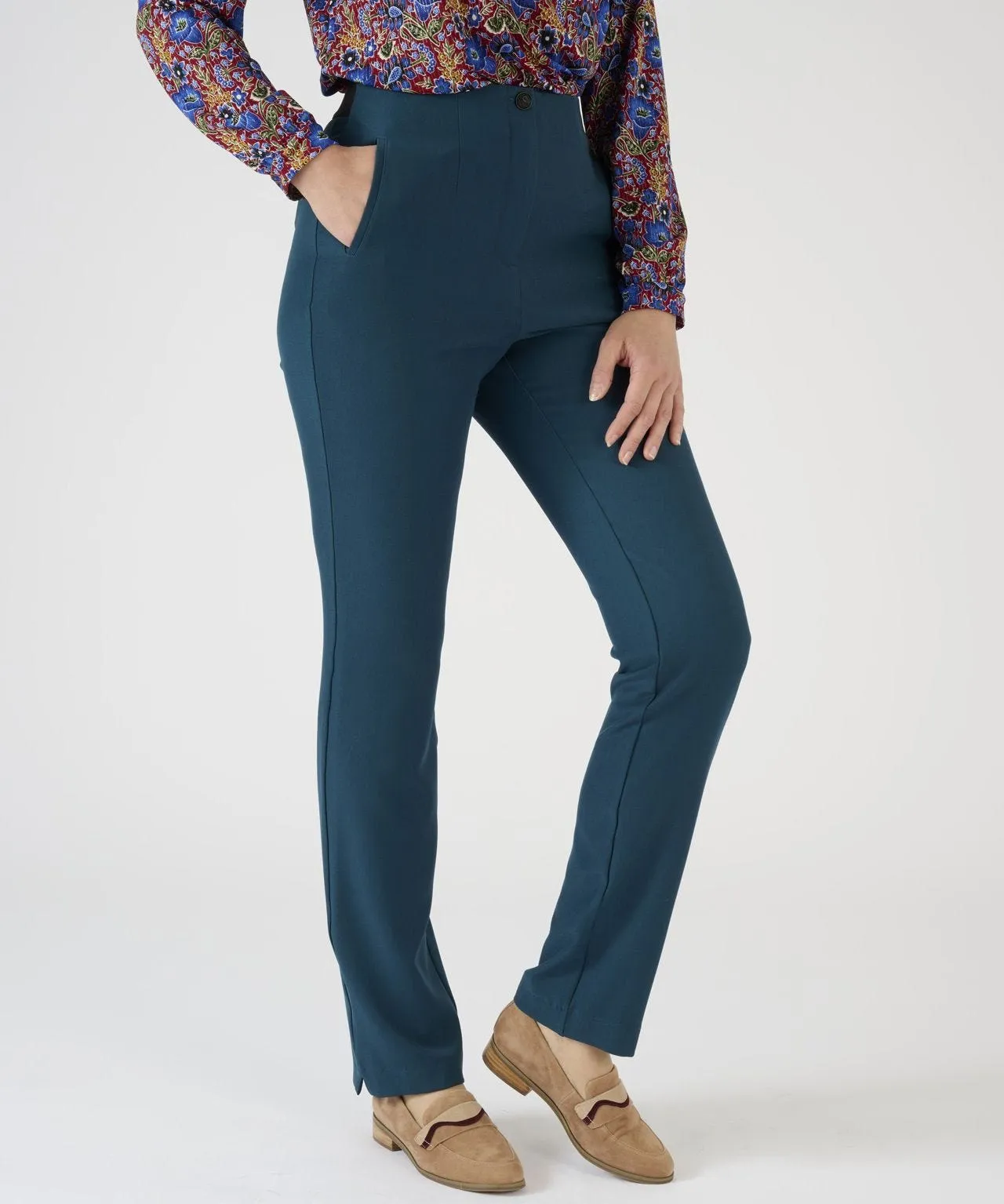 slim tummy-control trousers