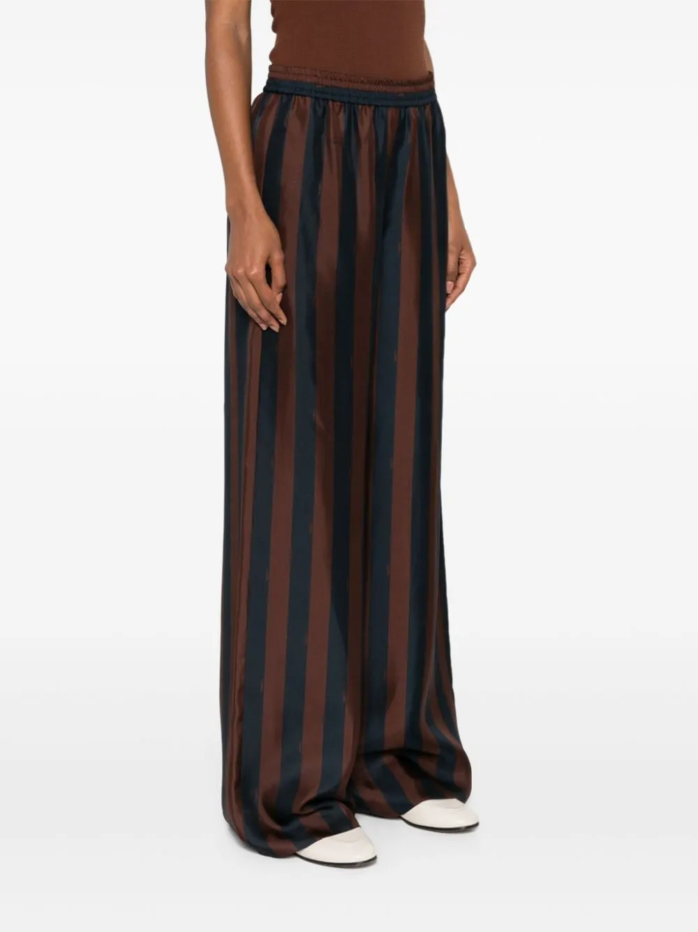 STRIPED SILK TROUSERS