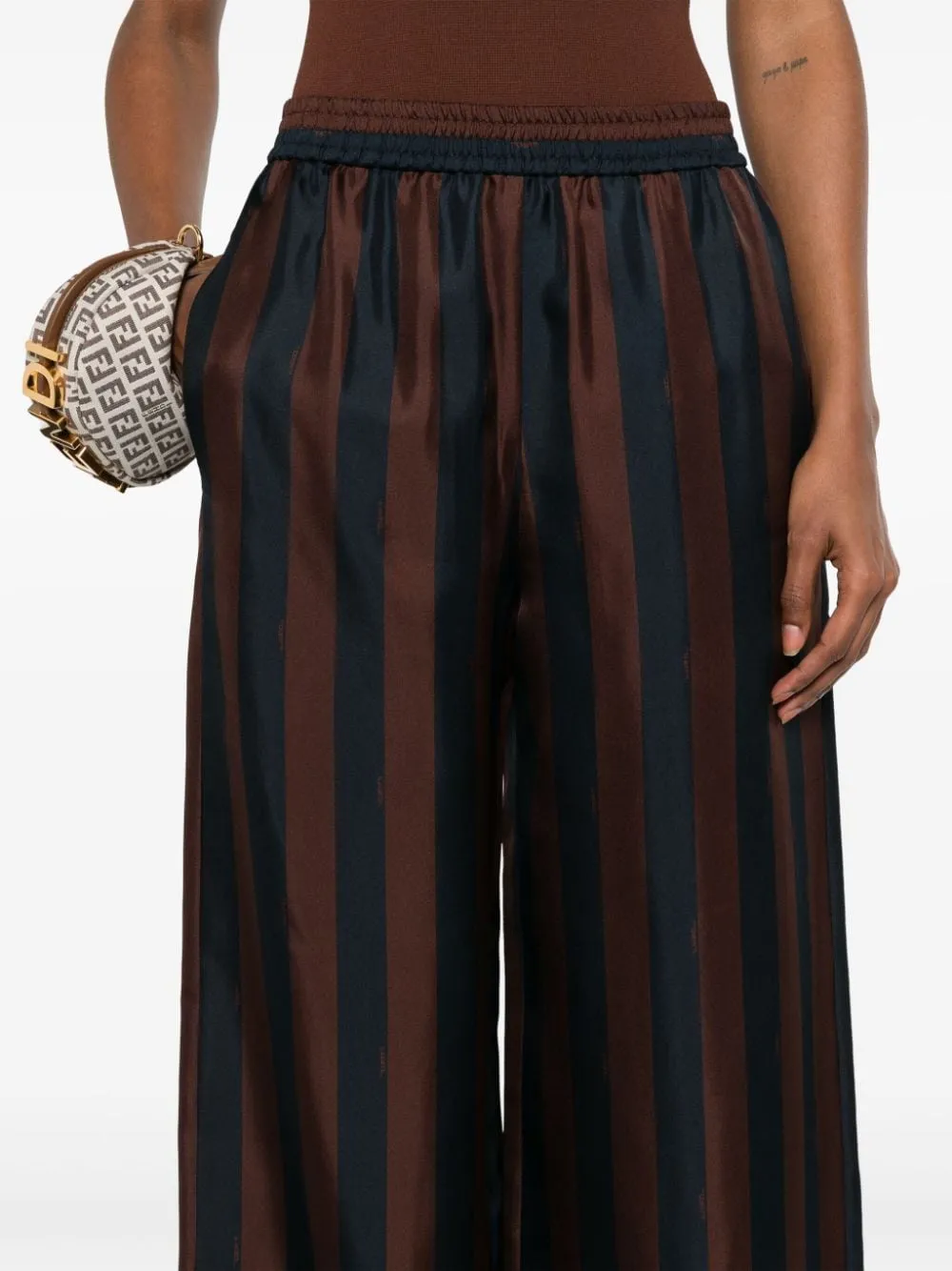 STRIPED SILK TROUSERS