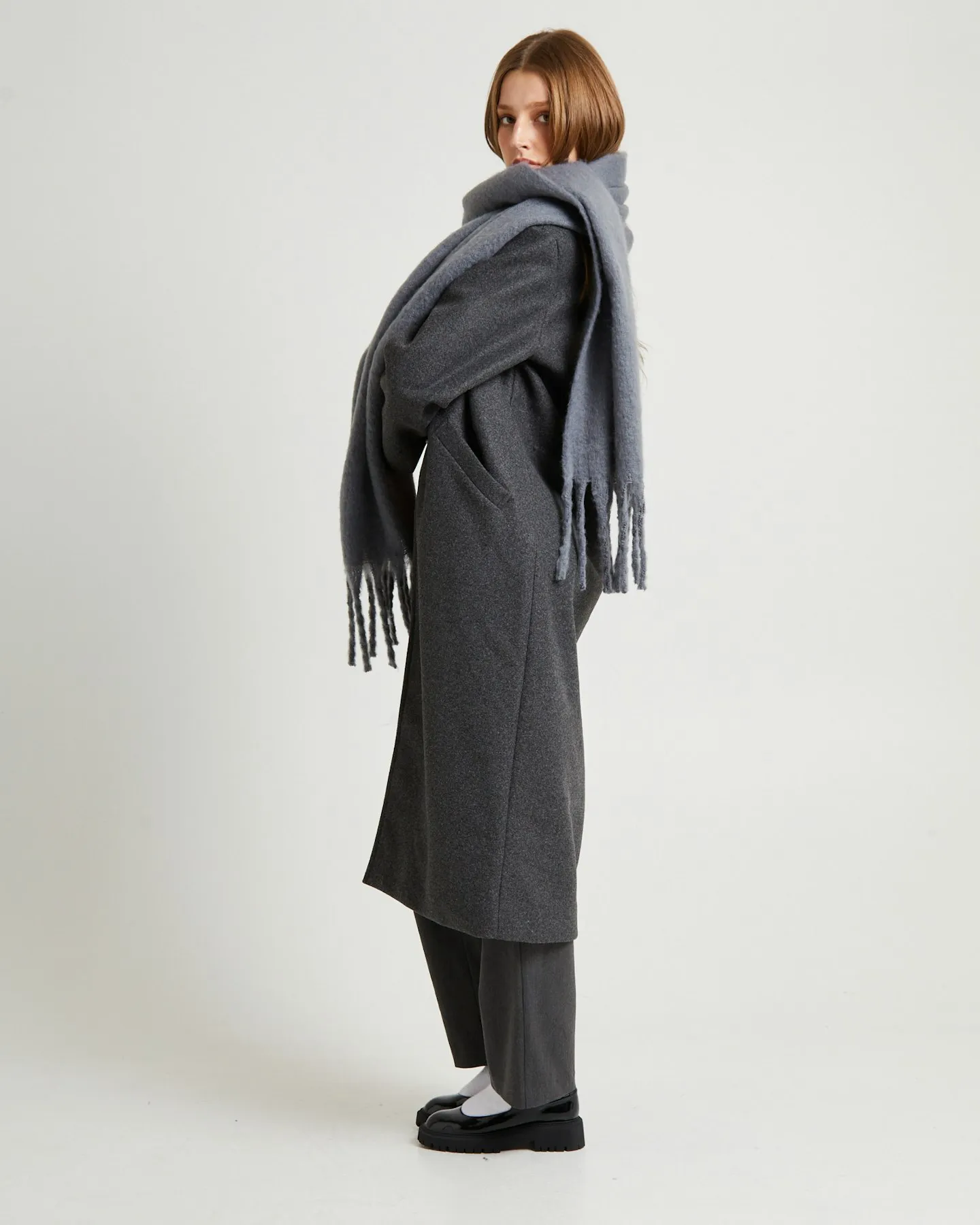 Grey Subtitled Penny Melton Coat | SurfStitch