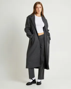 Grey Subtitled Penny Melton Coat | SurfStitch