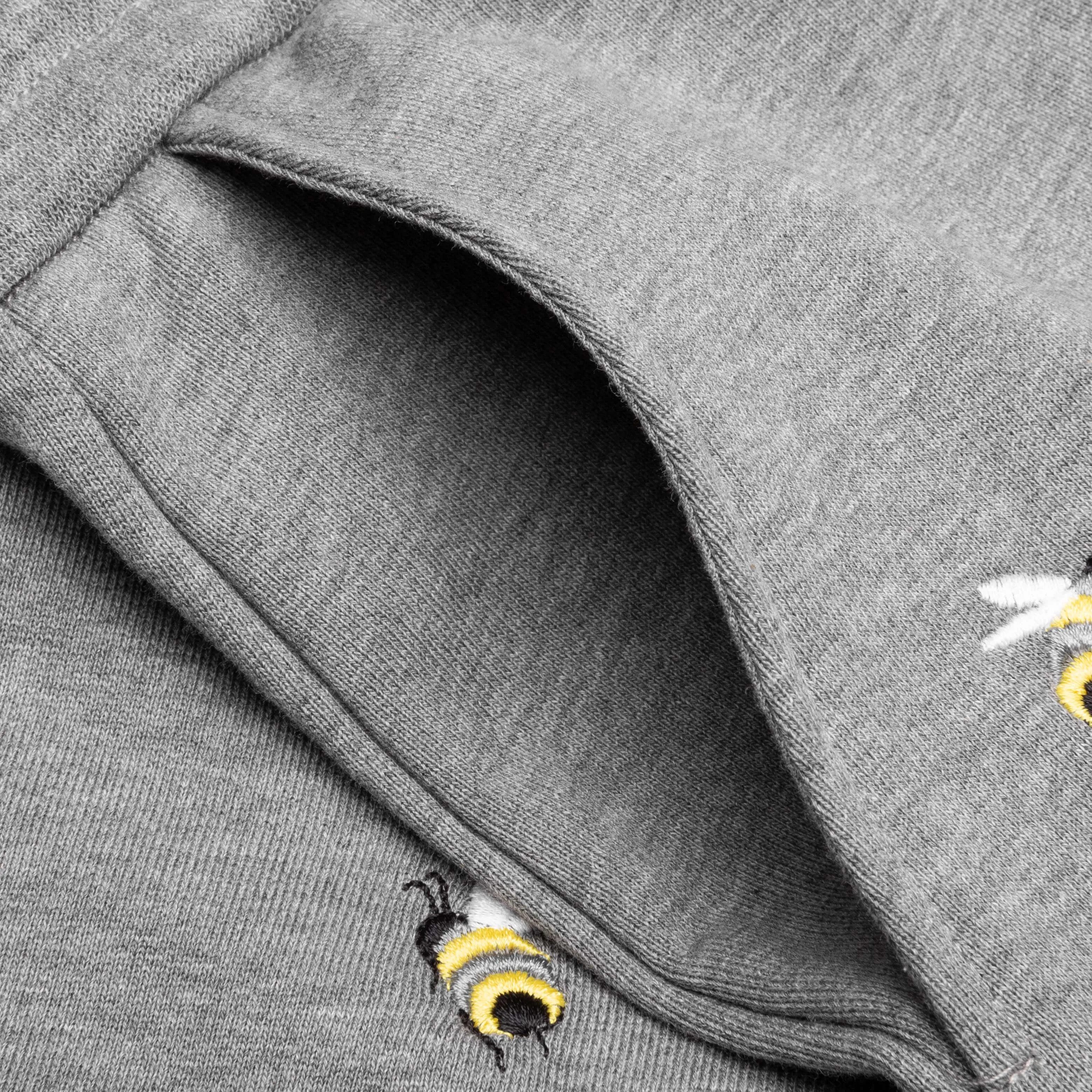 Medium Grey Sweat Shorts with Embroidered Birds