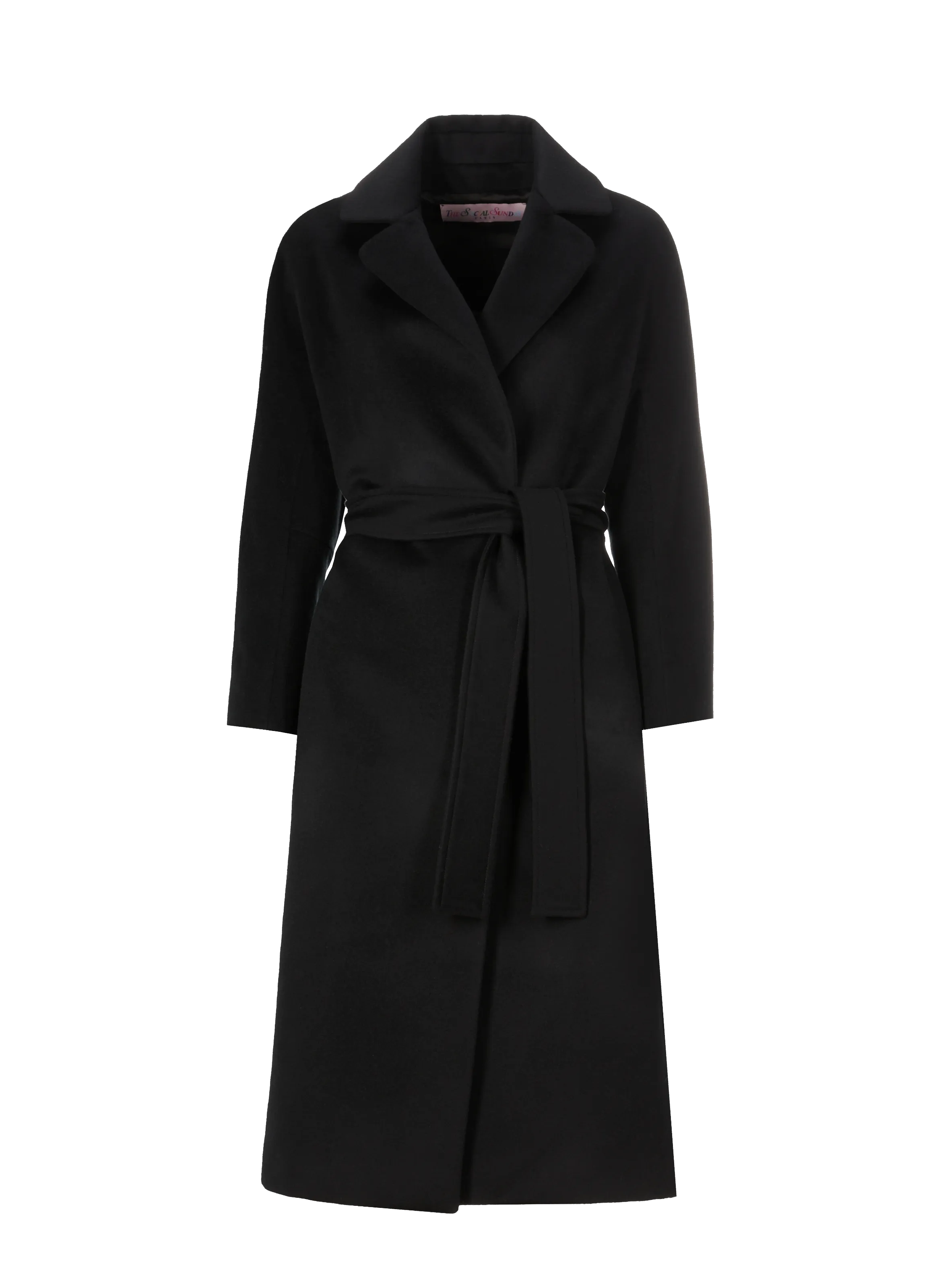 Long black wool coat for social Sundays