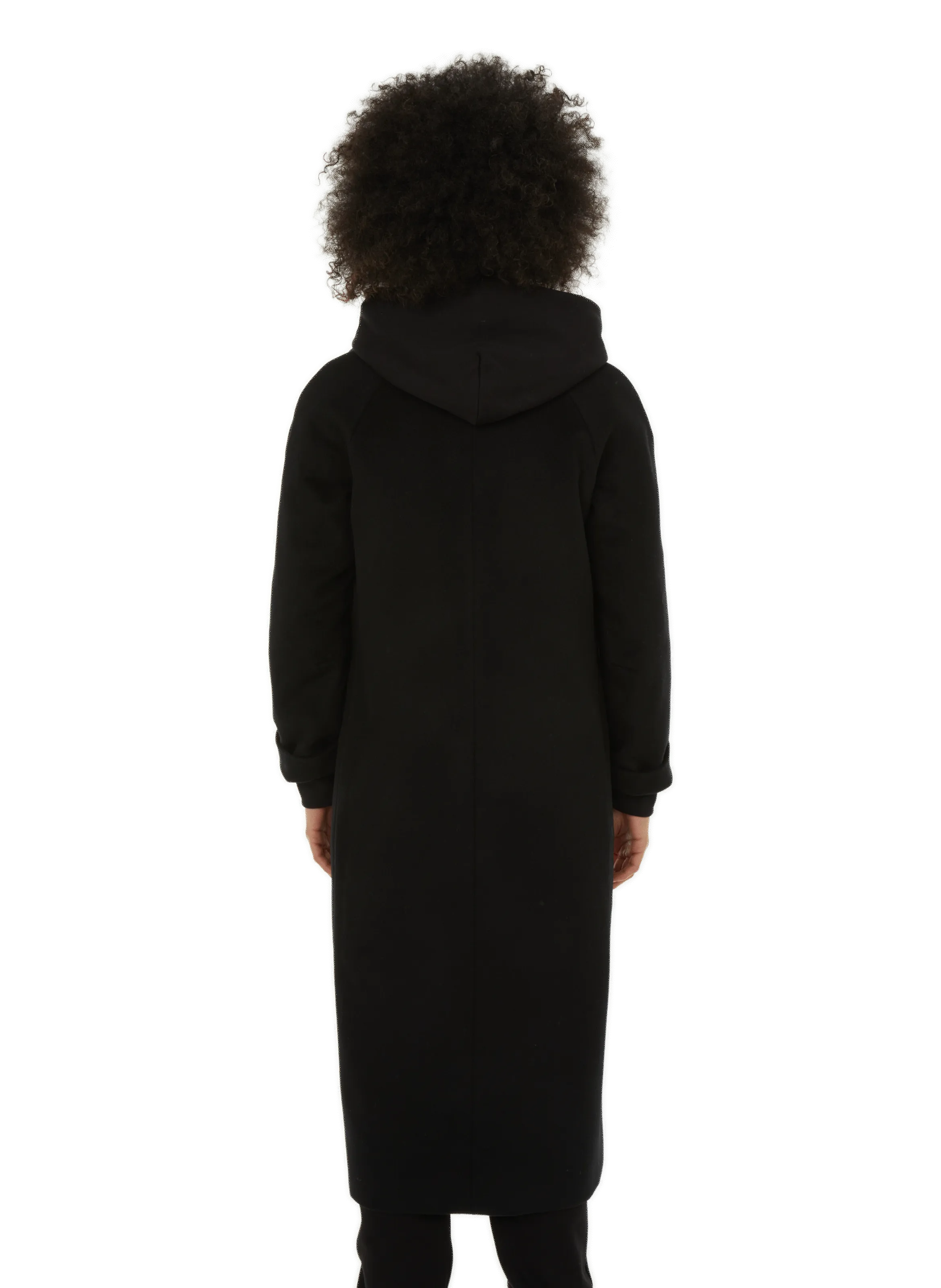 Long black wool coat for social Sundays