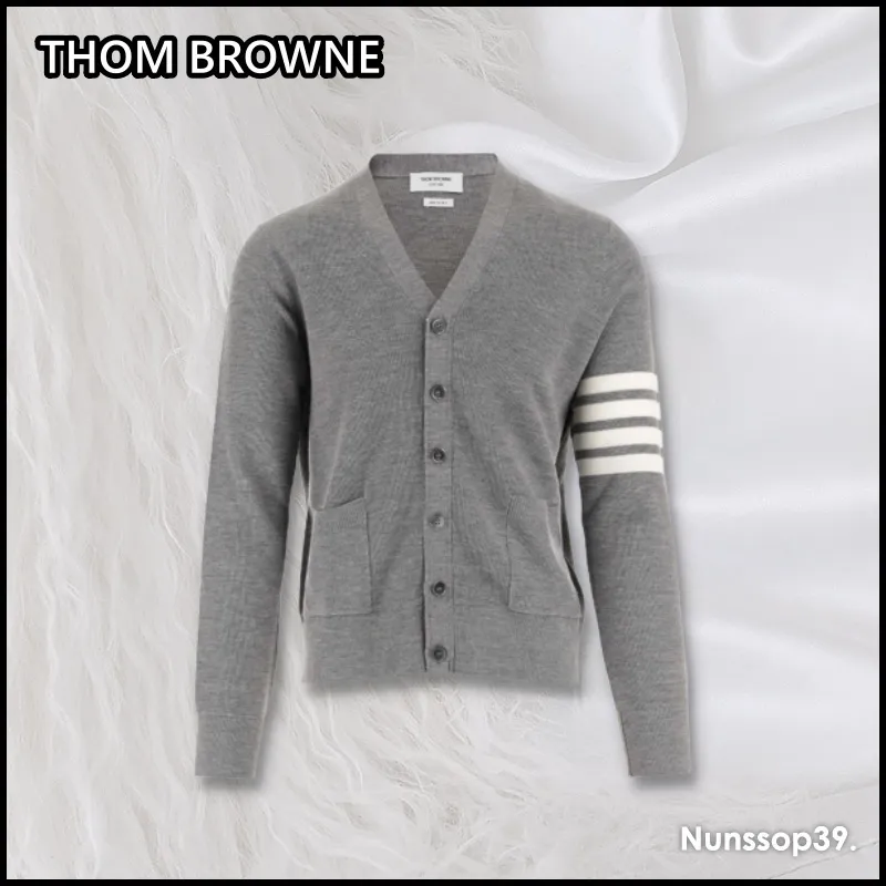 Thom Browne Striped Cardigan Street Style Logo Design