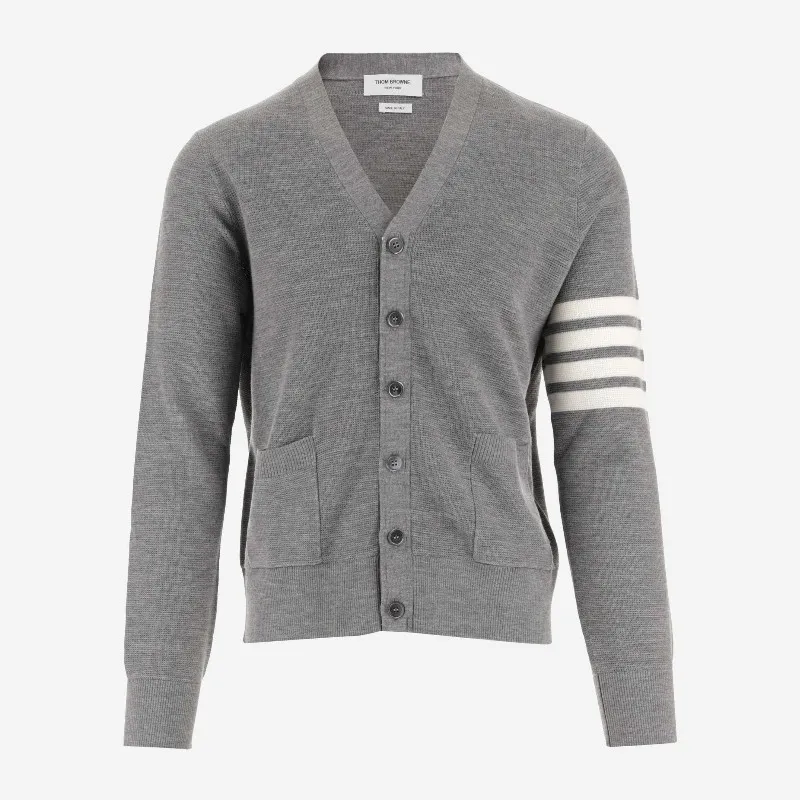 Thom Browne Striped Cardigan Street Style Logo Design