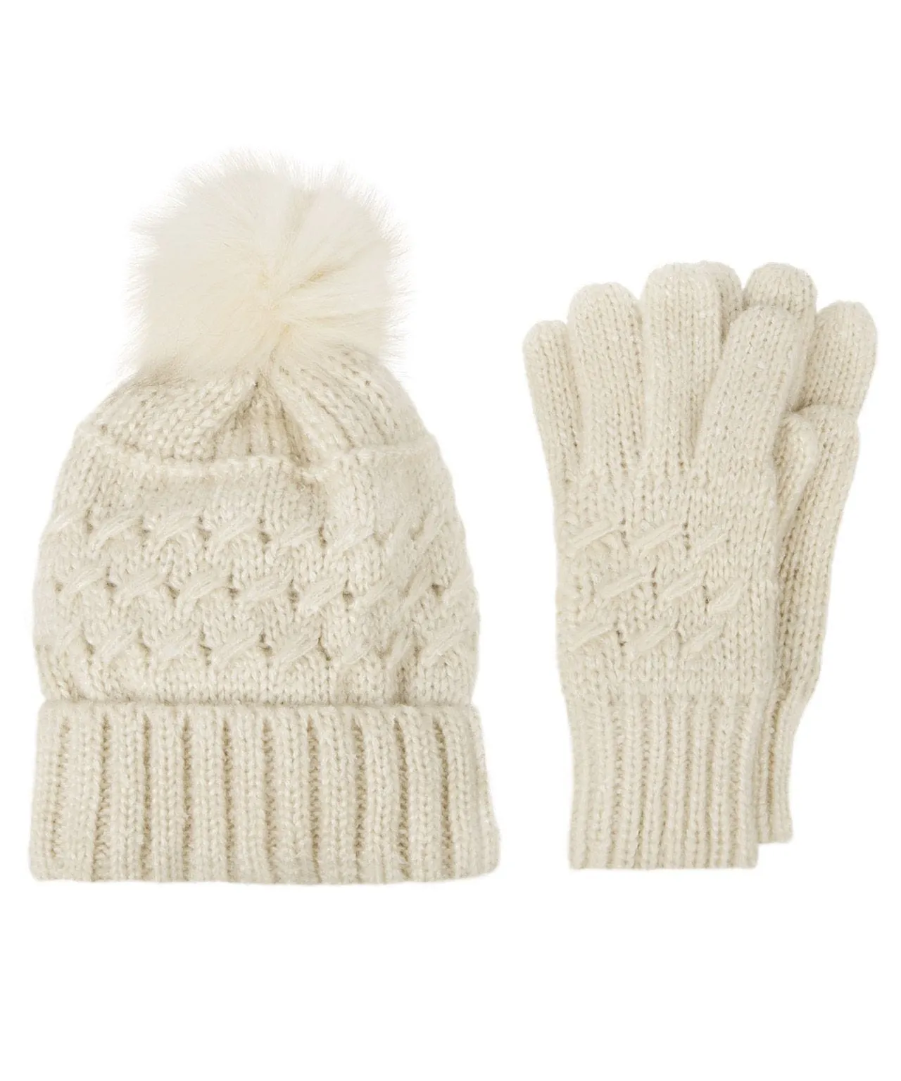 Ladies Cable Hat and Glove Set Store