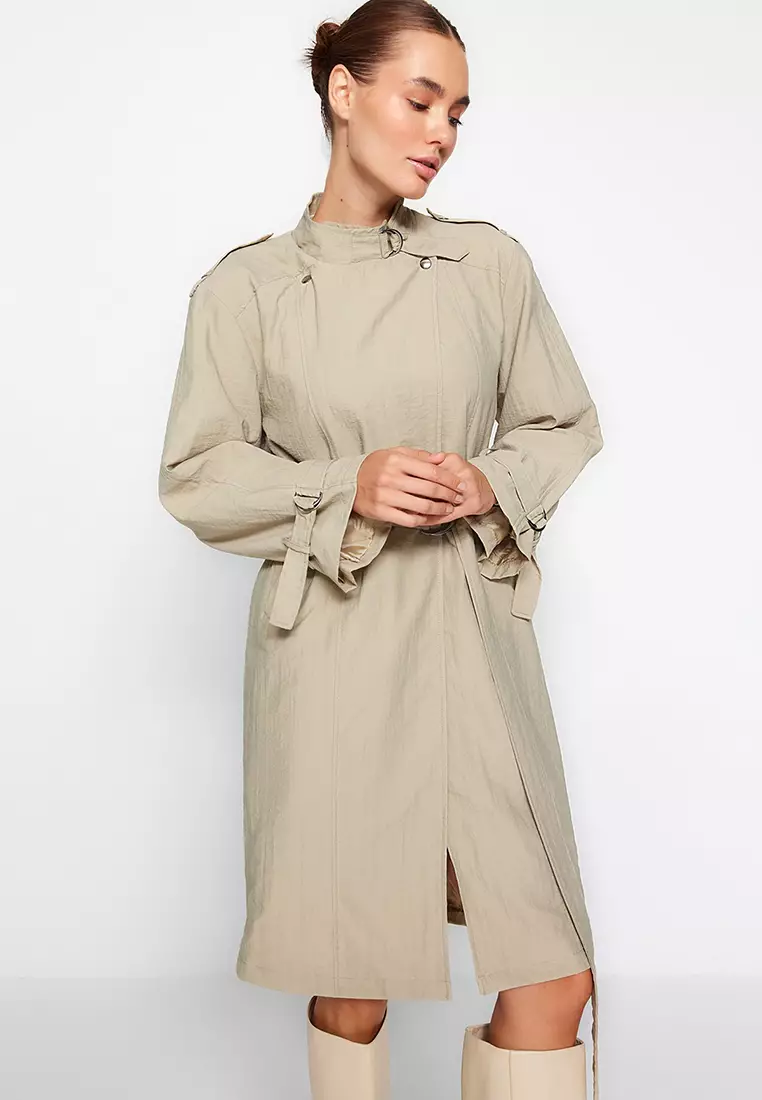 Trendyol Belted Wide Cut Trench Coat