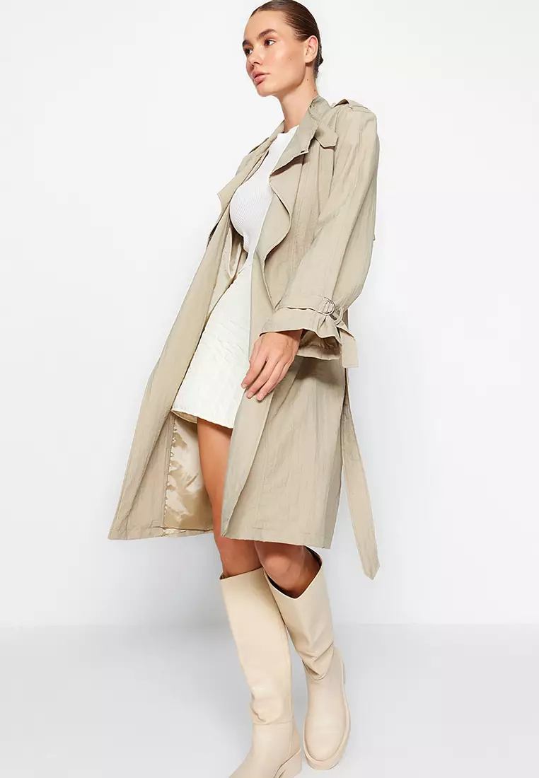 Trendyol Belted Wide Cut Trench Coat