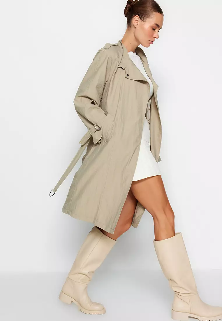 Trendyol Belted Wide Cut Trench Coat