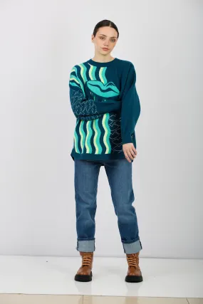 Turquoise Snowflake Sweater