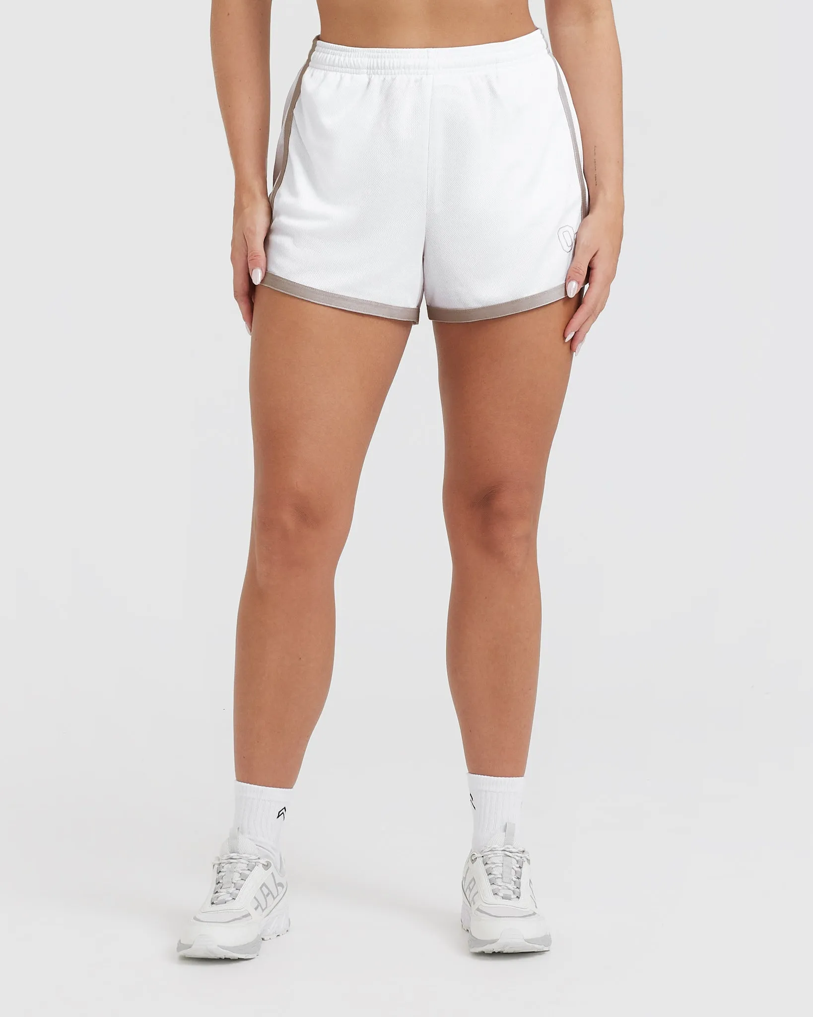 White Varsity Shorts