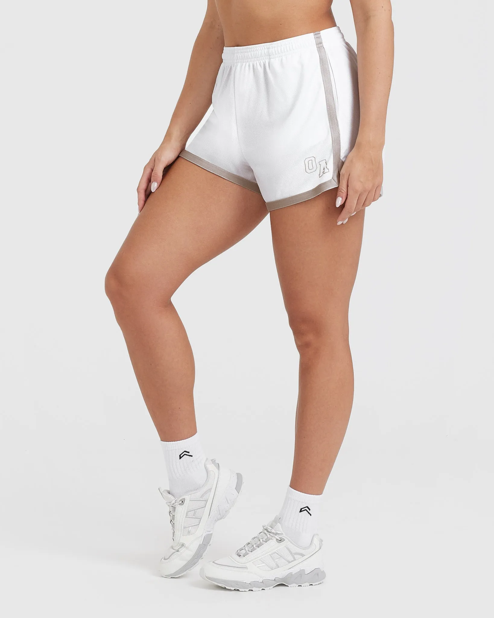 White Varsity Shorts