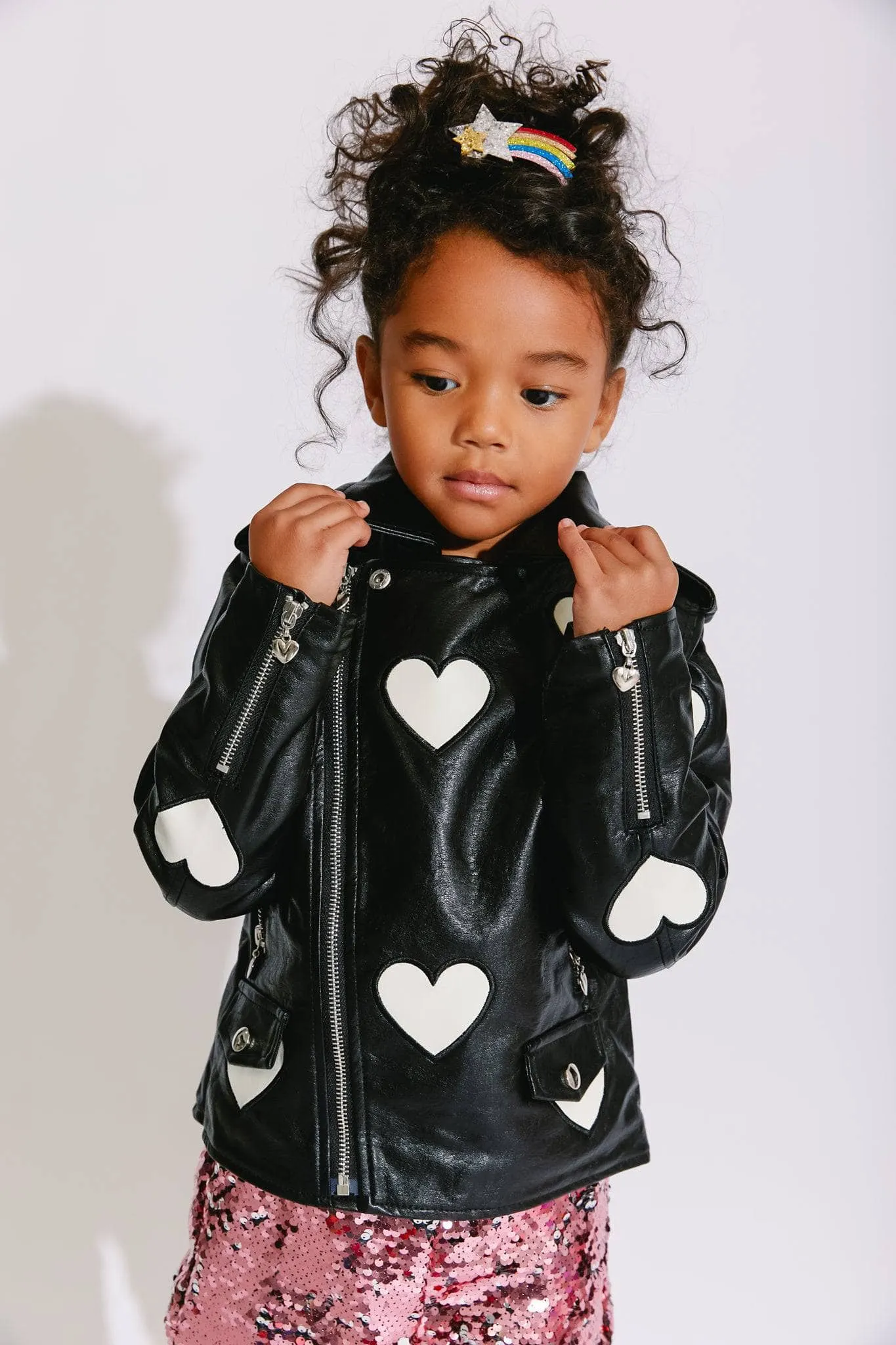 Vegan Leather Jacket - I Heart You