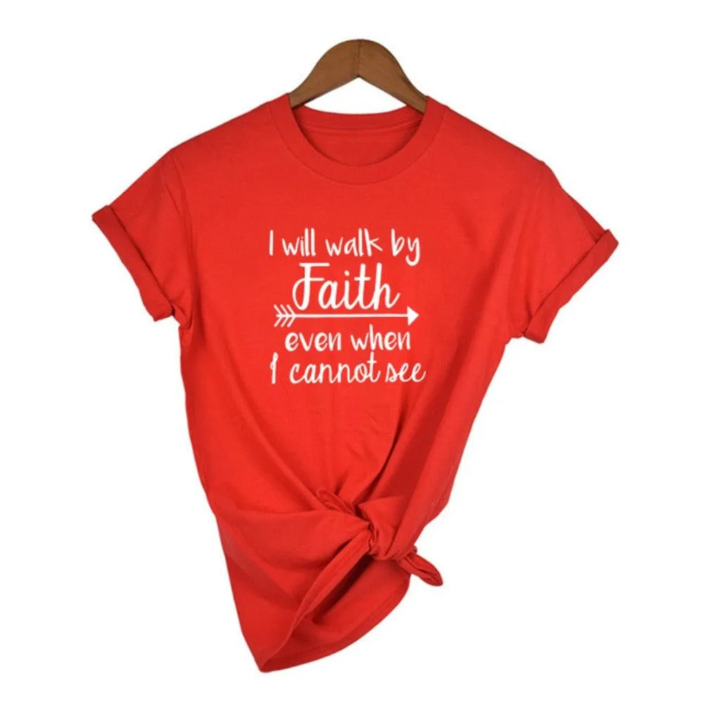 Walk By Faith Women's Tshirt Summer Fashion Top Scarlet Wool Cape