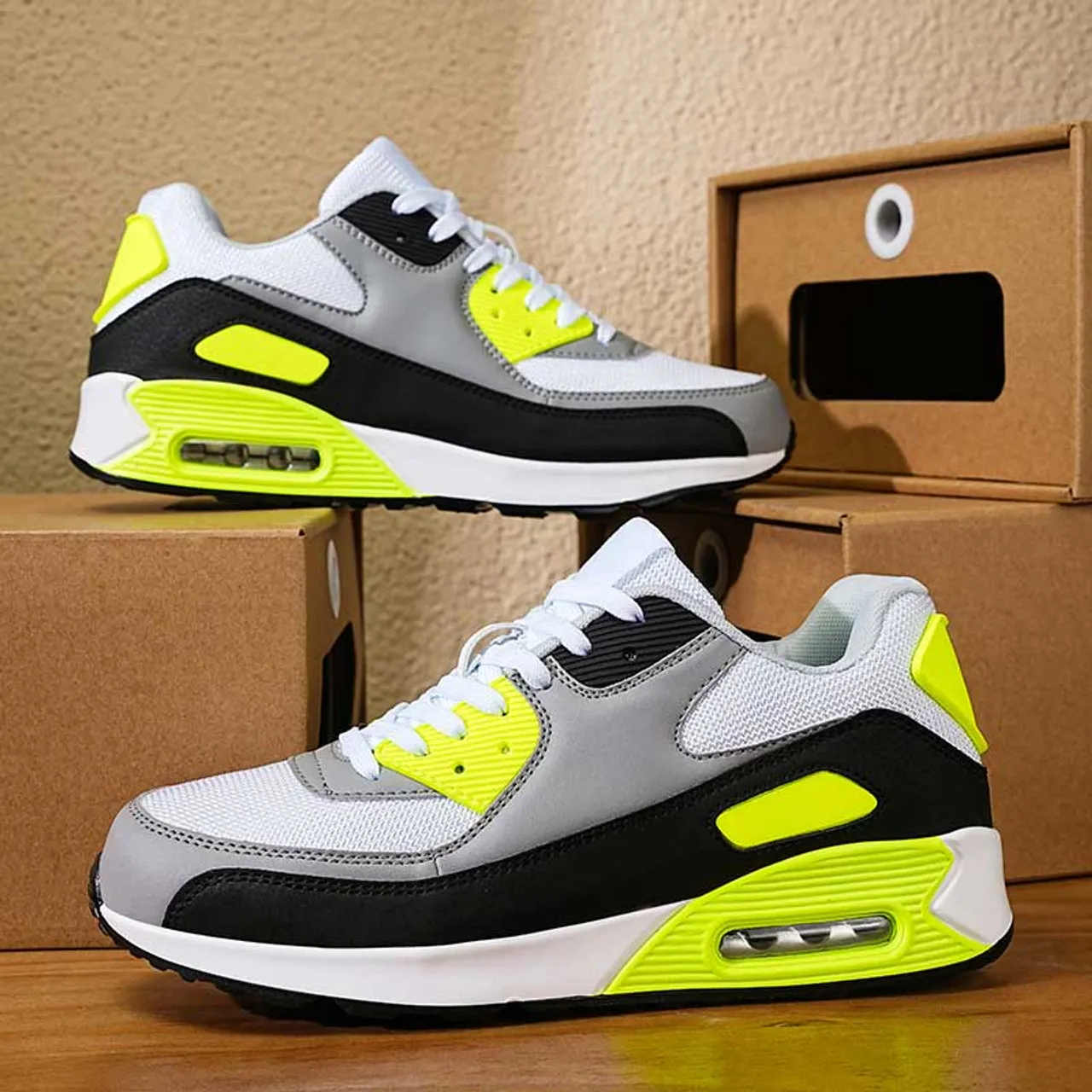 White Black Green Sport Shoe Sneaker