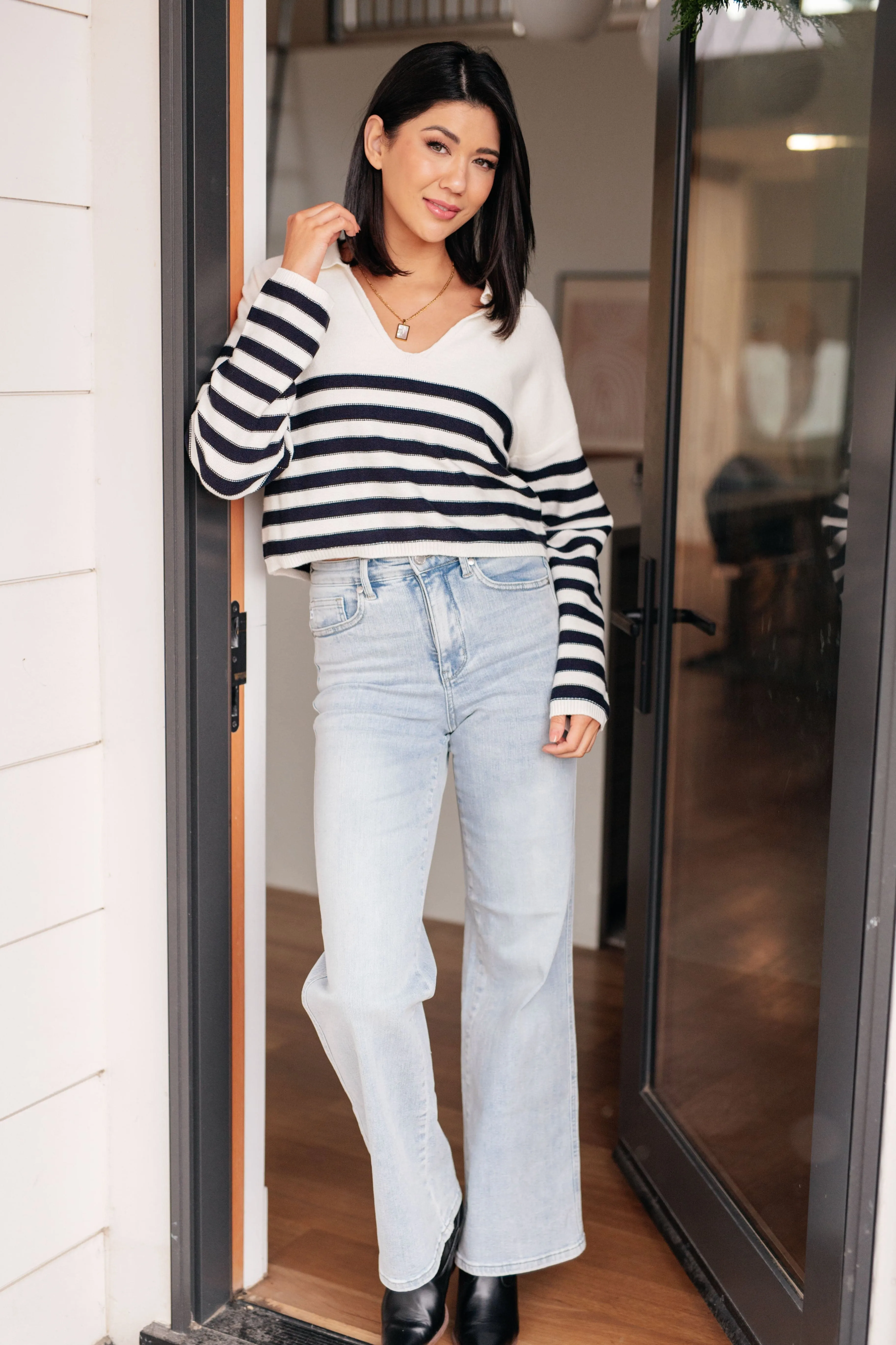 White Striped Sweater for Unforgettable Moments