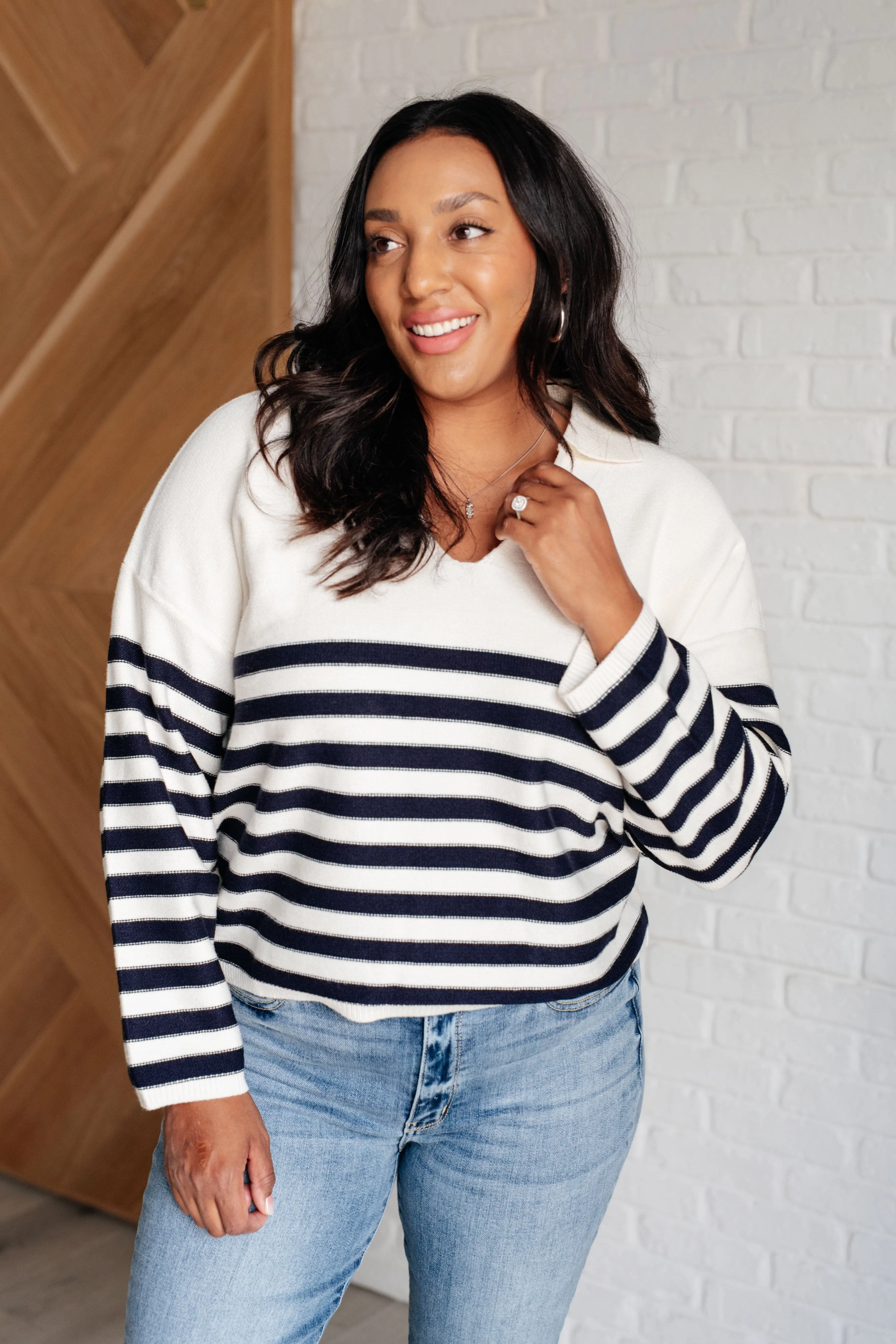 White Striped Sweater for Unforgettable Moments