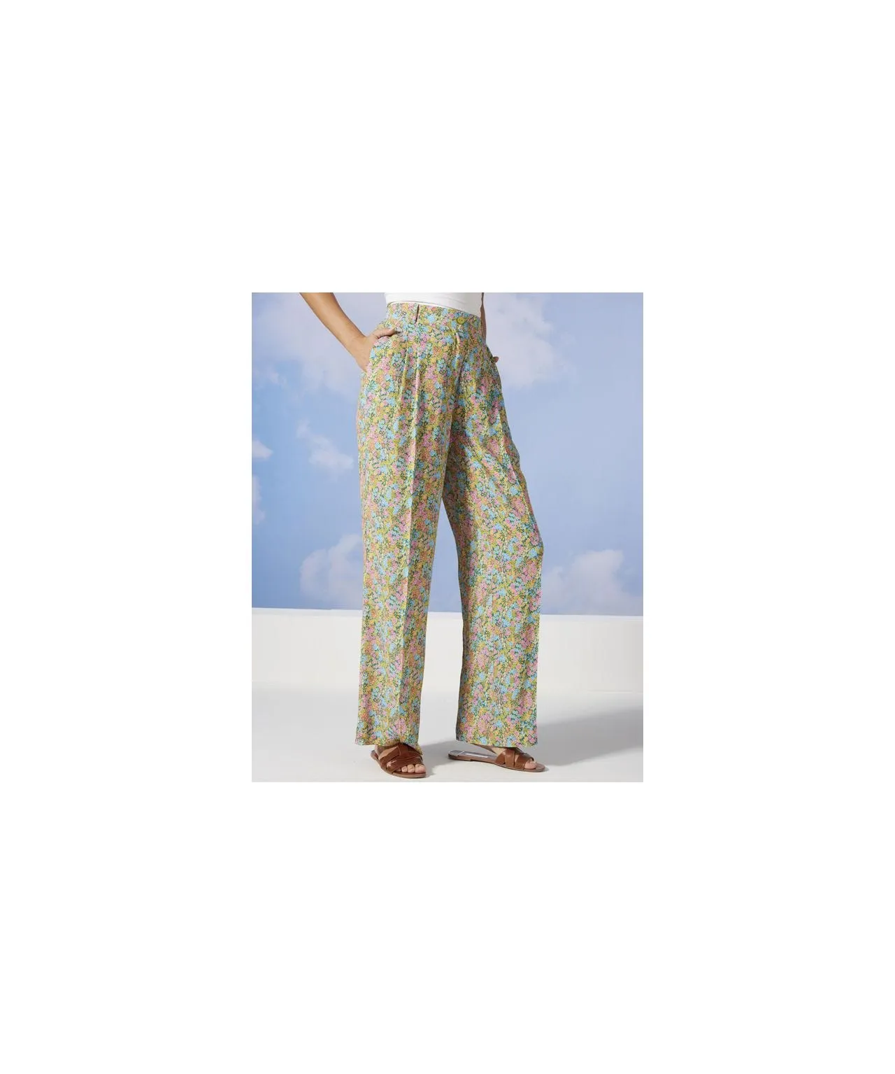 Fashionable Wide-leg Print Pants