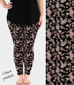 Women's Pretty Paisley Leggings with Pockets