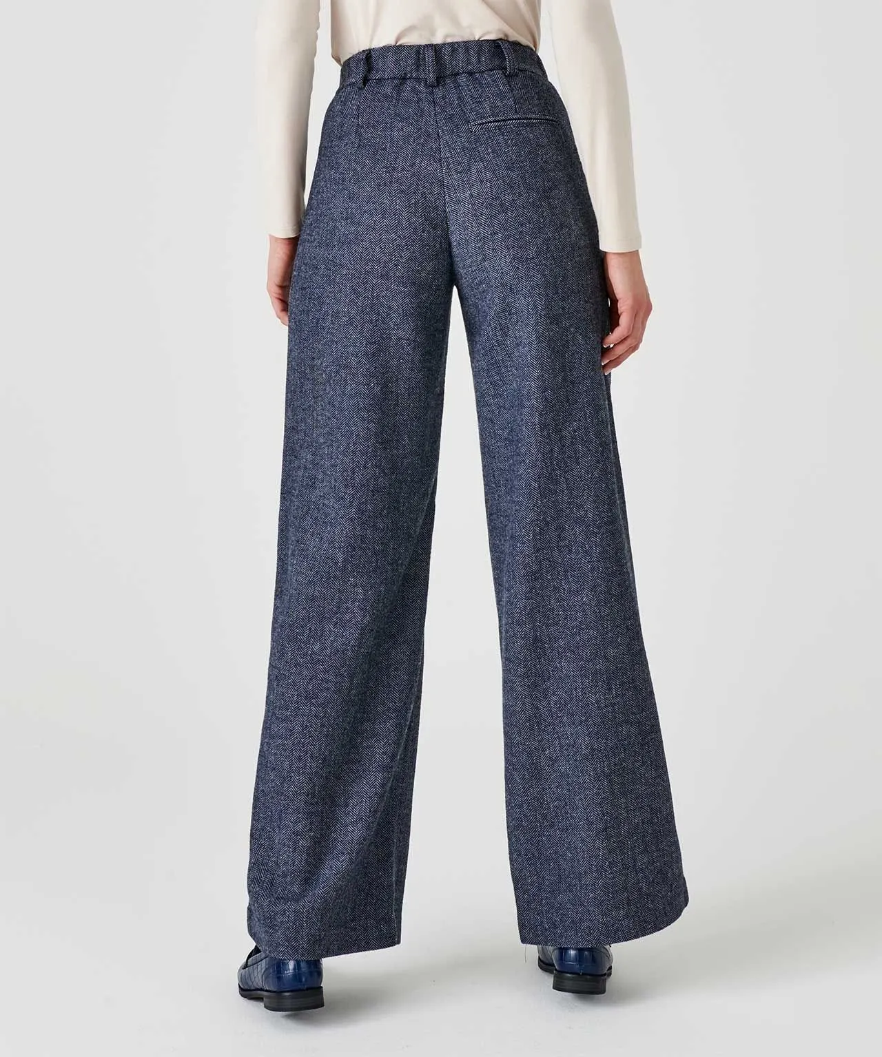 Wool Blend Wide Leg Pants