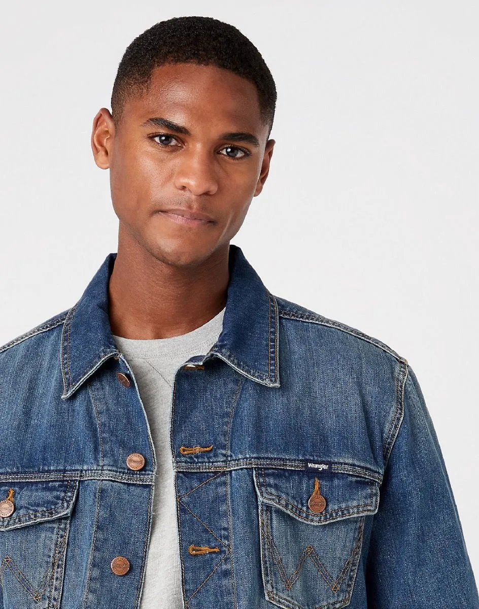 Mid Stone Wrangler Western Denim Jacket