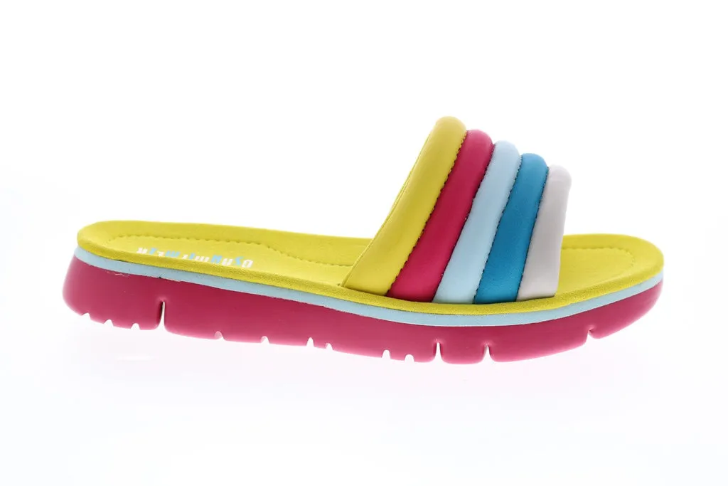 Yellow Synthetic Slip On Slides Sandals Shoes